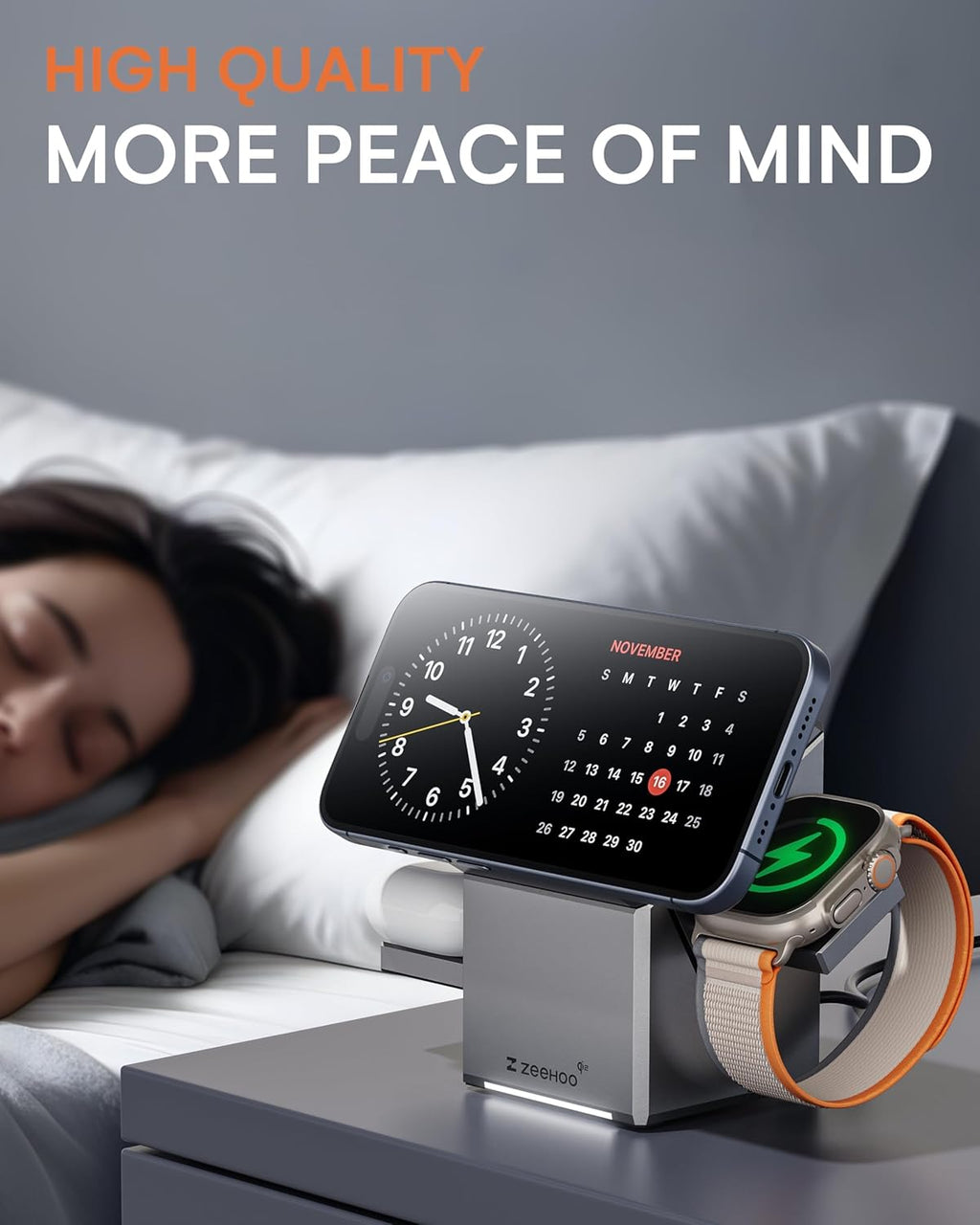 3 in 1 Charging Station for Apple, iPhone Mag-Safe Charger, Qi2 Certified, Rotating Wireless Charger Stand for iPhone 17,16,15,14,13,12 Series, Apple...