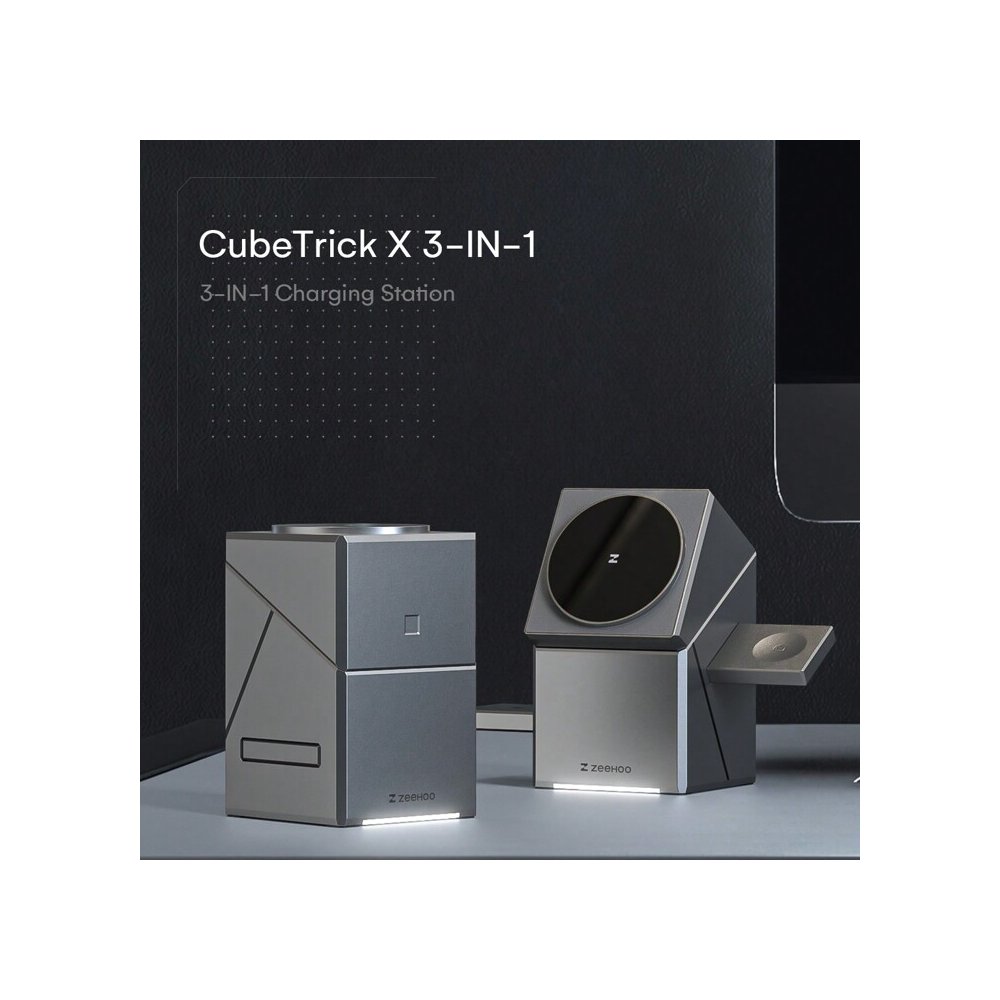 3 in 1 Charging Station for Apple, iPhone Mag-Safe Charger, Qi2 Certified, Rotating Wireless Charger Stand for iPhone 17,16,15,14,13,12 Series, Apple...